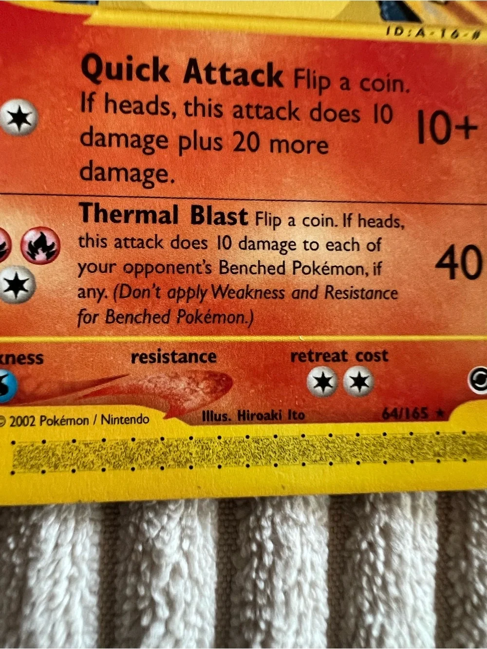 2002 RARE Typhlosion Ex Non Holo 64/165 Pokémon Card